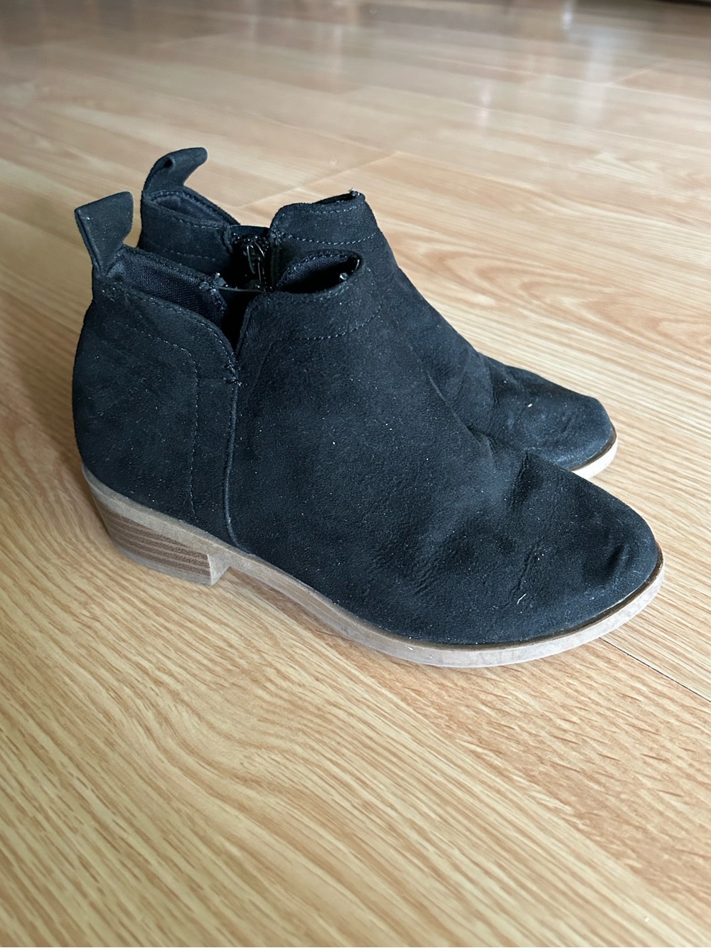 Wonder Nation Black Suede Boots Youth Girls Size 13